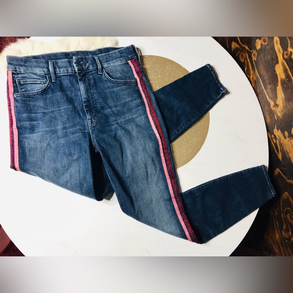 Mother High Waisted Looker Skinny Jeans Here Kitty Kitty Glitter Racer size 29 - Picture 2 of 10